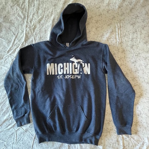 Hoodie - St. Joseph, MI, Deep Heather Blue, Youth XL - Picture 2 of 11
